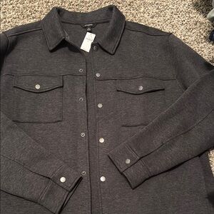 Banana Republic Gray Lightweight Shirt Jacket